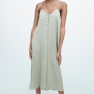 Green Slip button down dress (never worn)